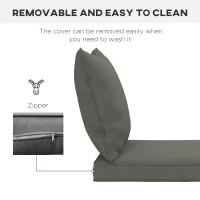 Outsunny Seat and Back Padded Cushion Set - Charcoal Grey(m-7)