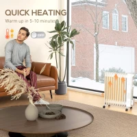 HOMCOM 2.5kW 11 Fin Oil-Filled Radiator - White(m-5)