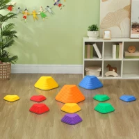 AIYAPLAY 11PCs Heart-Shaped Kids Stepping Stones Balance & Motor Skills, Multicoloured(m-8)