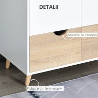 Homcom Dulap Elegant 2 Sertare & Raft pentru Haine – Alb(m-6)