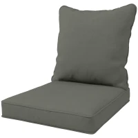Outsunny Seat and Back Padded Cushion Set - Charcoal Grey(m-11)