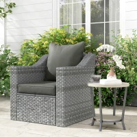 Outsunny Seat and Back Padded Cushion Set - Charcoal Grey(m-2)