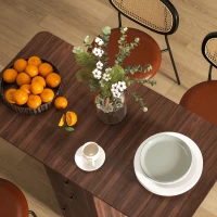 HOMCOM Multi-Storage Six-Person Drop Leaf Dining Table -  Distressed Brown(m-9)