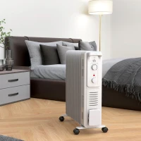 HOMCOM 2.5kW 11 Fin Oil-Filled Radiator - White(m-8)