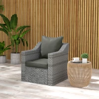 Outsunny Seat and Back Padded Cushion Set - Charcoal Grey(m-10)