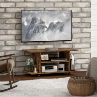 HOMCOM Modern TV Cabinet Stand Storage Shelves Table Mobile Bedroom Furniture Bookshelf Bookcase Rustic Brown(m-10)