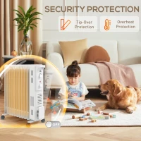 HOMCOM 2.5kW 11 Fin Oil-Filled Radiator - White(m-7)