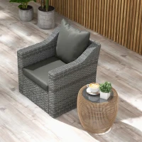 Outsunny Seat and Back Padded Cushion Set - Charcoal Grey(m-8)