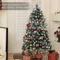 HOMCOM 5ft Snow-Dipped Artificial Pine Christmas Tree(m-4)