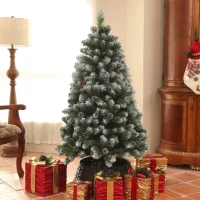 HOMCOM 5ft Snow-Dipped Artificial Pine Christmas Tree(m-2)