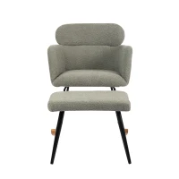 Sedia a dondolo con poggiapied, 82 cm di altezza con seduta larga 45 cm, ergonomica e comoda, Grigio(m-8)