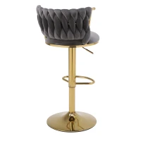 Set di 2 sgabelli da bar regolabili in altezza e girevoli, design moderno, Grigio(m-12)