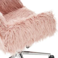 Sedia Girevole da Ufficio Ergonomica per Trucco o Studio con Altezza Regolabile, Sedia da scrivania in Metallo,Rosa(m-9)