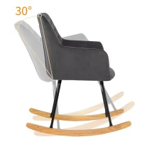 Sedia a dondolo con poggiapiedi, alta 84 cm con seduta larga 43 cm, Grigio(m-7)