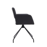 Set di 2 Sedie da pranzo ergonomiche in similpelle con gambe in metallo, Nero(m-11)