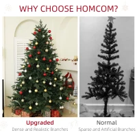 HOMCOM 7ft Artificial Spurce Christmas Tree with 3116 Branch Tips and Foldable Steel Base, Realistic Hinged Xmas Tree, Holiday Décor for Home Office, Green(m-5)