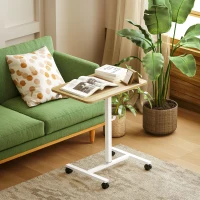 HOMCOM 75-115cm Manual Adjustable Sit-To-Stand Desk - White/Wood-Effect(m-8)