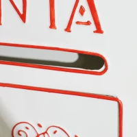 HOMCOM A5 Christmas Letter Postbox - White/Red(m-8)