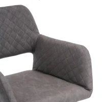 Set de 2 scaune de prânz ergonomice din piele ecologică cu picioare din metal, Gri Ciment(m-7)