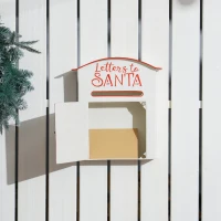 HOMCOM A5 Christmas Letter Postbox - White/Red(m-6)
