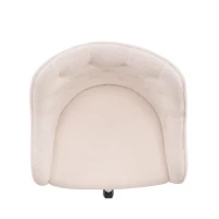 Sedia da Scrivania Girevole in Velluto, Poltrona da ufficio con Altezza Regolabile,Design ergonomico,Bianco(m-16)