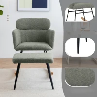 Sedia a dondolo con poggiapied, 82 cm di altezza con seduta larga 45 cm, ergonomica e comoda, Grigio(m-6)