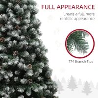 HOMCOM 6ft Snow-Dipped Artificial Pine Christmas Tree(m-6)