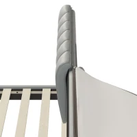 Elegantes Polsterbett mit Reißverschluss, Lattenrost und Kopfteil, ohne Matratze, 160×200 cm, Grau(m-7)