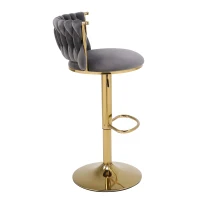 Set di 2 sgabelli da bar regolabili in altezza e girevoli, design moderno, Grigio(m-11)