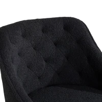 Sedia da Scrivania Girevole in Velluto, Poltrona da ufficio con Altezza Regolabile,Design ergonomico,Nero(m-10)
