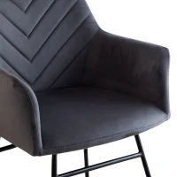 Sedia a dondolo con poggiapiedi, alta 84 cm con seduta larga 43 cm, Grigio(m-9)