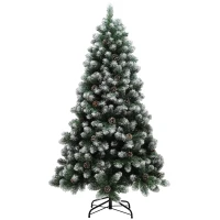 HOMCOM 6ft Snow-Dipped Artificial Pine Christmas Tree(m-1)