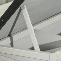 Pawhut Wooden Guinea Pig Hutch Bunny Cage Backyard Built in Tray Openable Asphalt Roof Small Animal House 86 x 45 x 70 cm Grey(m-8)