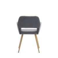 Scaun de prânz din material Teddy catifea, design ergonomic, Gri închis(m-12)