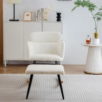 Sedia a dondolo con poggiapiedi, altezza 82 cm, larghezza seduta 45 cm, Bianco.(m-4)