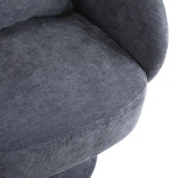 Set di 2 Poltrone Moderne Imbottite Girevoli a 360°, Poltroncine da Salotto e Camera da Letto,  in Tessuto, 61.5 x 65.0 x 78.0 cm, Grigio(m-7)