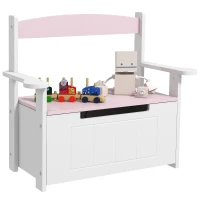 AIYAPLAY 2-in-1 Toy Box for Kids with Lid for Bedroom, Nursery, Playroom, Pink(m-1)