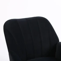 Poltrona da salotto in velluto, Design ergonomico, Nero(m-6)