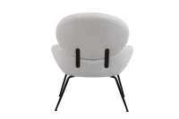 Teddy Sedia da Poltrone con Gambe in Metallo, Tessuto Morbido Imbottito, Bracciolo Caratteristico, Sedia da Salotto Moderna per Soggiorno e Camera da Letto, Bianco(m-11)