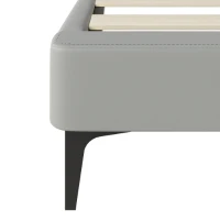 Elegantes Polsterbett, mit Reißverschluss, Lattenrost und Kopfteil, ohne Matratze, 180×200 cm, Grau(m-9)