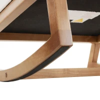 Sedia a dondolo con gambe in legno massello, sedia imbottita, poltrona lounge per soggiorno, camera da letto e balcone,  68,5x88x101 cm, Bianco(m-10)