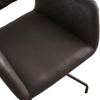 Set di 2 Sedie da pranzo ergonomiche in similpelle con gambe in metallo, Nero(m-8)