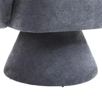 Set di 2 Poltrone Moderne Imbottite Girevoli a 360°, Poltroncine da Salotto e Camera da Letto,  in Tessuto, 61.5 x 65.0 x 78.0 cm, Grigio(m-8)