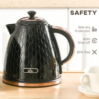 HOMCOM 3kW Rapid Boil Honeycomb Kettle - Black(m-6)