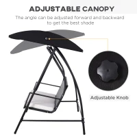 Outsunny Rattan Garden Swing Chair 3-Seater Black(m-4)