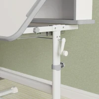 AIYAPLAY Height Adjustable Kids Desk and Chair Set, Children School Study Desk with Tiltable Desktop, Reading Rack, Grey(m-9)