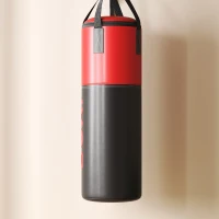 SPORTNOW Unfilled Punching Bag Set with Boxing Bag Bracket, Boxing Gloves, Hand Wraps and 360° Swivel Hook(m-8)