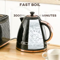 HOMCOM 3kW Rapid Boil Honeycomb Kettle - Black(m-4)