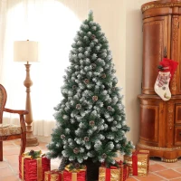 HOMCOM 6ft Snow-Dipped Artificial Pine Christmas Tree(m-2)