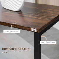 HOMCOM Nesting Side Tables Set of 3, C-Shaped Snack Side Tables with Steel Frame for Sofa Couch and Bed, Rustic Brown(m-7)